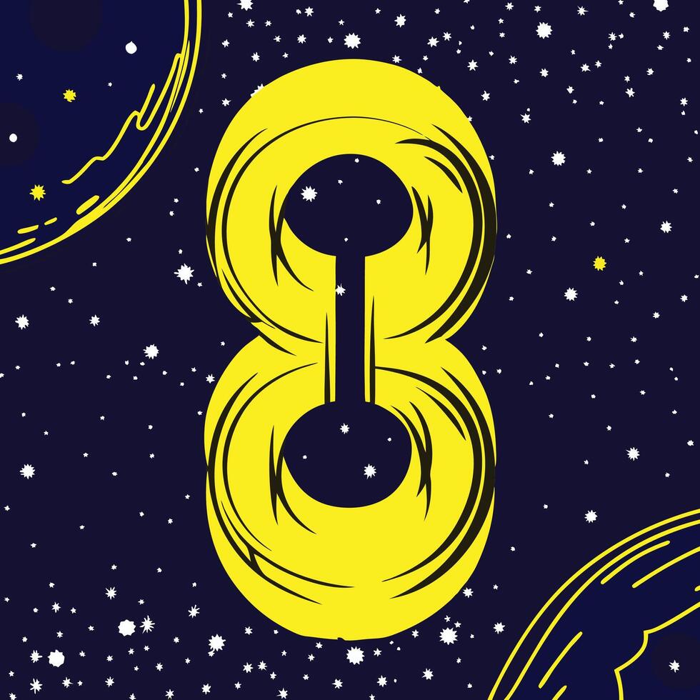 Cosmic Number Eight Celestial Design vector