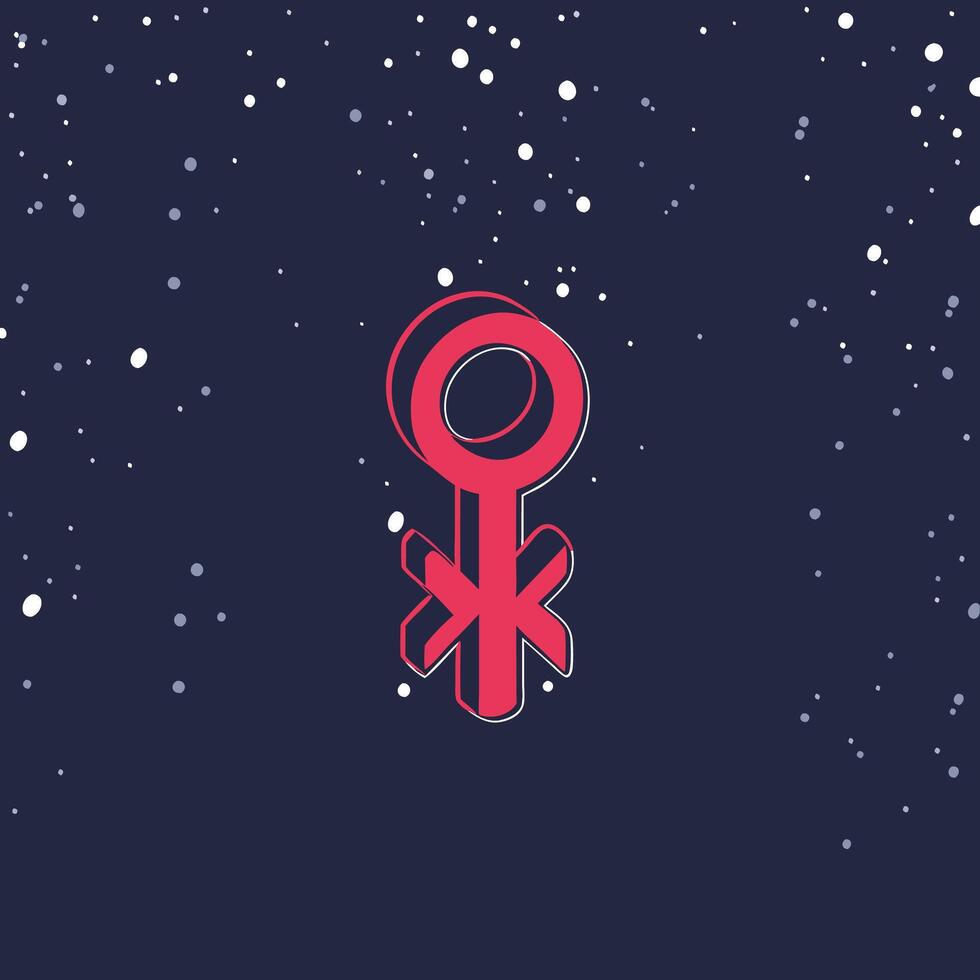 Isometric Female Symbol Design Element vector