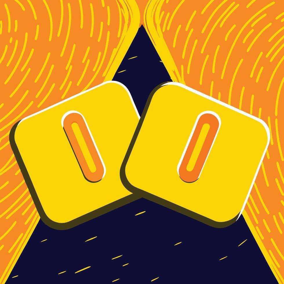 Abstract Orange and Yellow Design with Number Zero vector