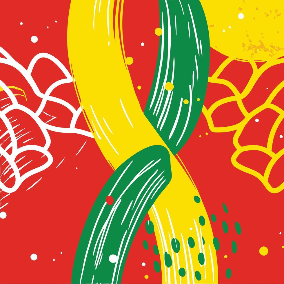 Abstract Red, Yellow, and Green Swirls vector