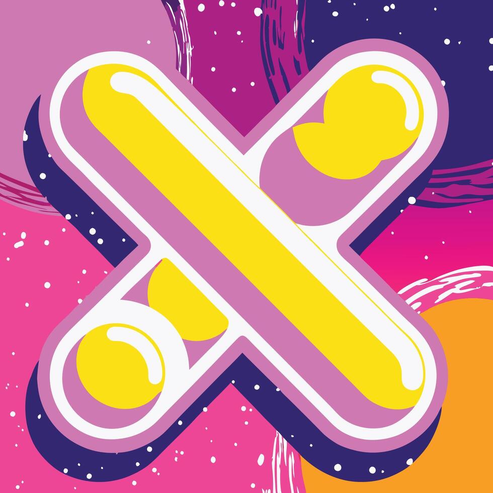 Abstract X Shape Design Colorful, Bold, Geometric Art vector