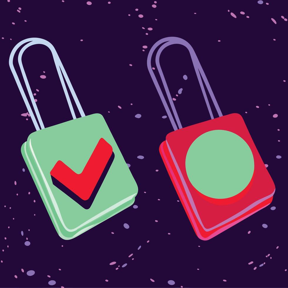 Data Security Access Granted vs. Access Denied vector