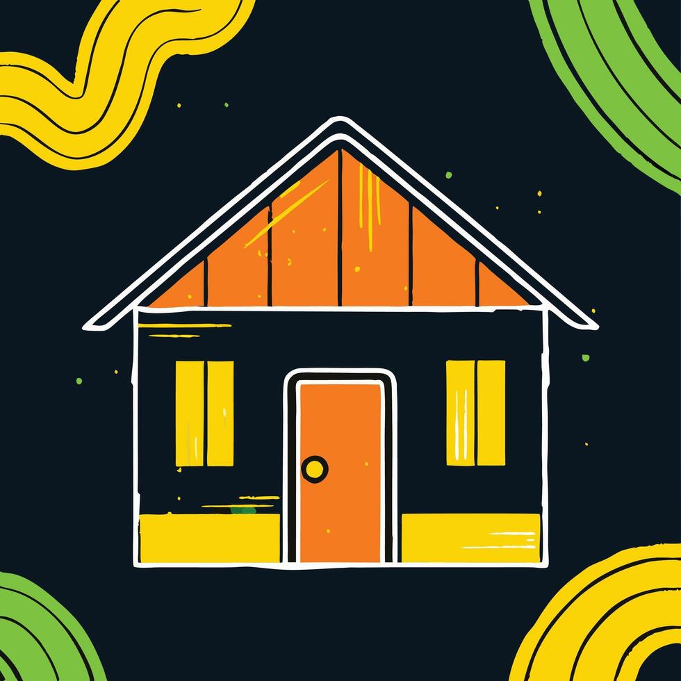 Cozy House Illustration Home Sweet Home Design vector