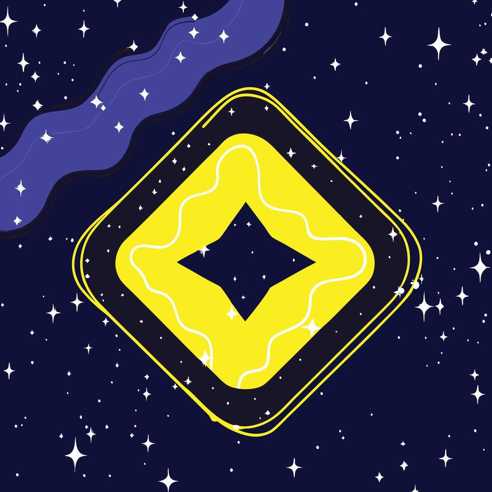 Cosmic Yellow Diamond Abstract Art vector