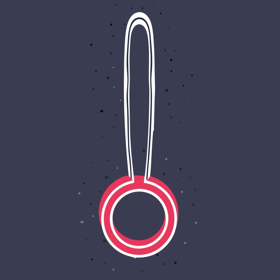 Abstract Red and White Circle with String Design vector