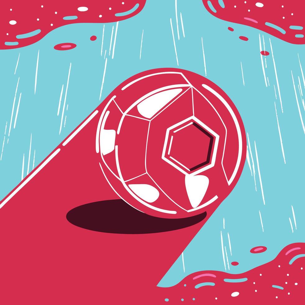 Abstract Soccer Ball Design Red and Blue vector