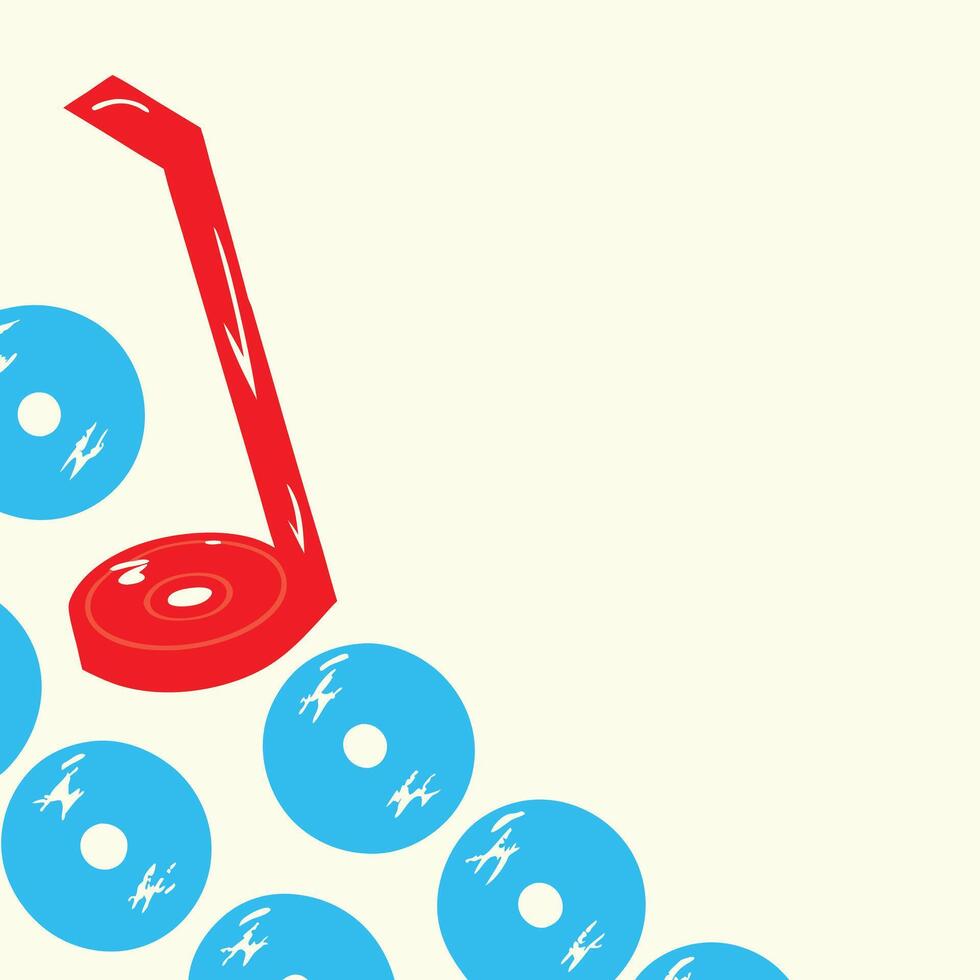 Red Disc Blue Discs A Retro Music Design vector