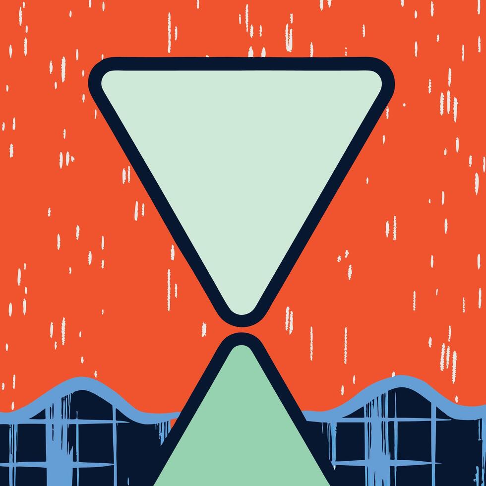 Abstract Geometric Design Orange, Teal, and Dark Blue Shapes vector