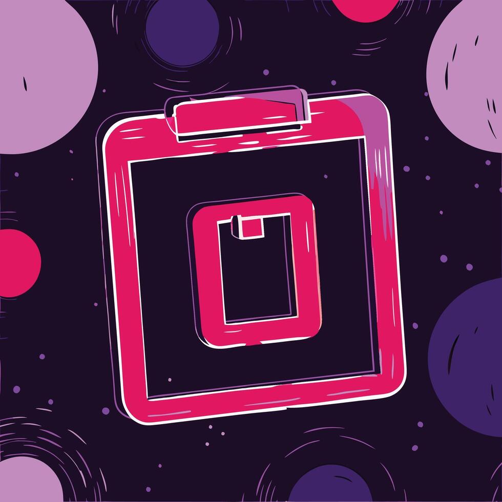 Digital Clipboard Interface Design, UI Element, App Icon vector