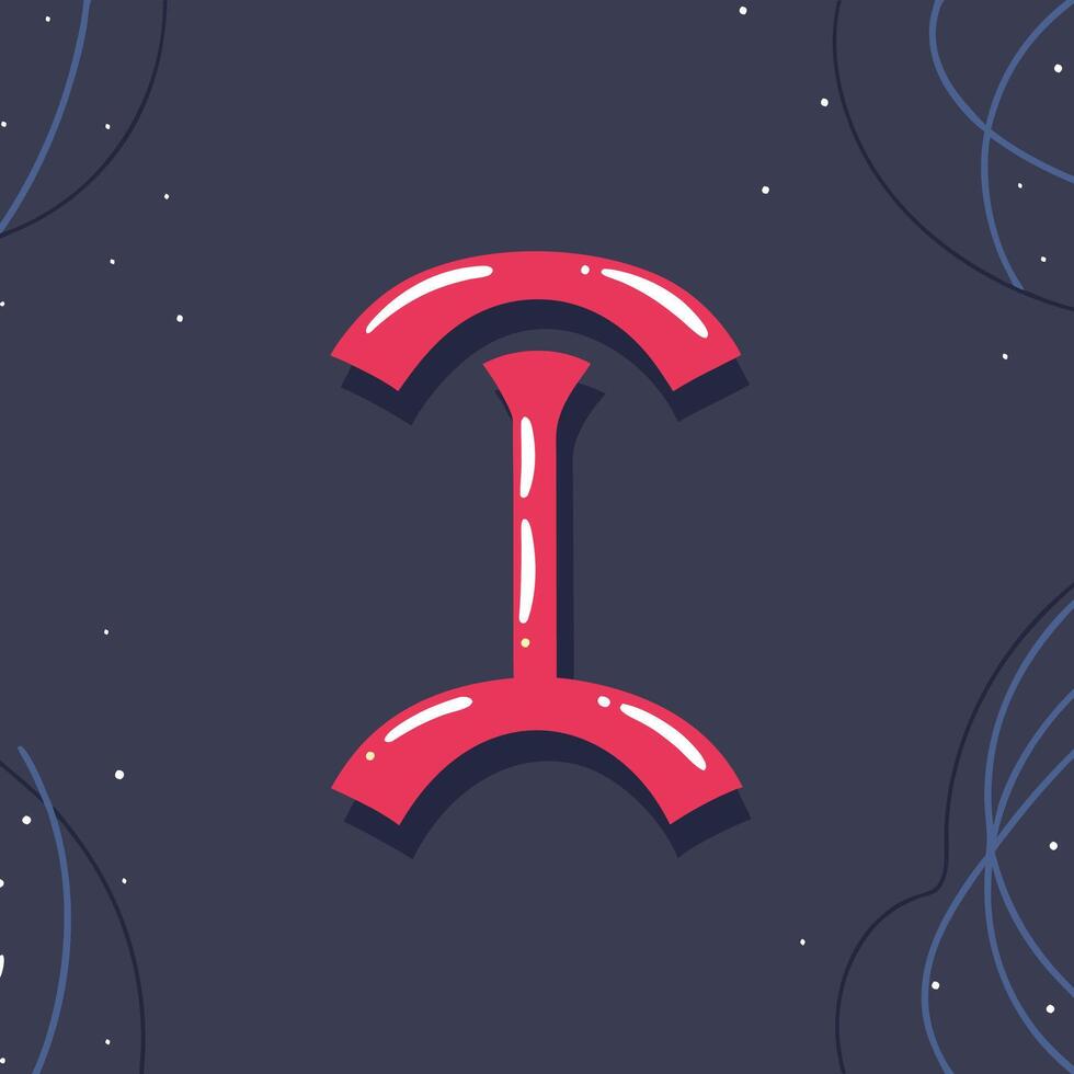 Abstract Red I Symbol, Dark Background Design vector