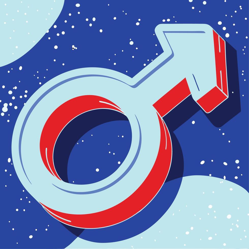 Abstract Male Symbol in Space A Colorful Design vector