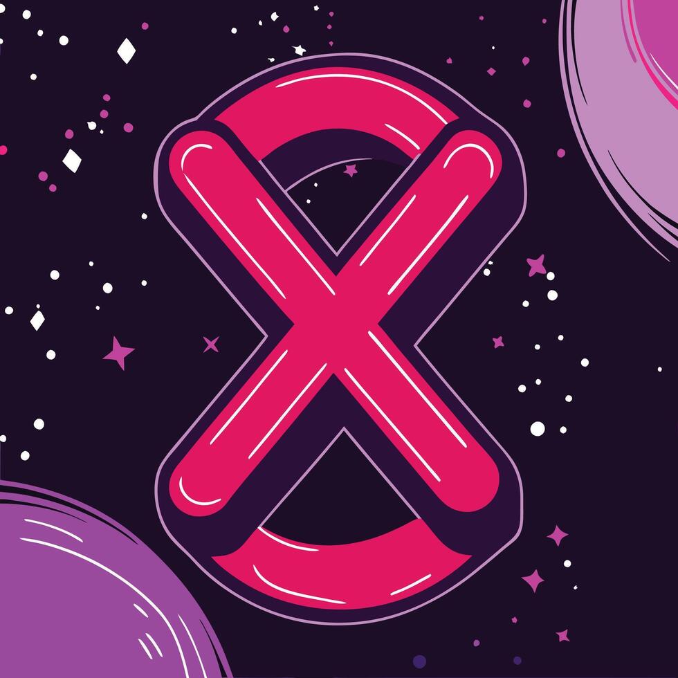 Cosmic X Abstract Art Design with Pink and Purple vector