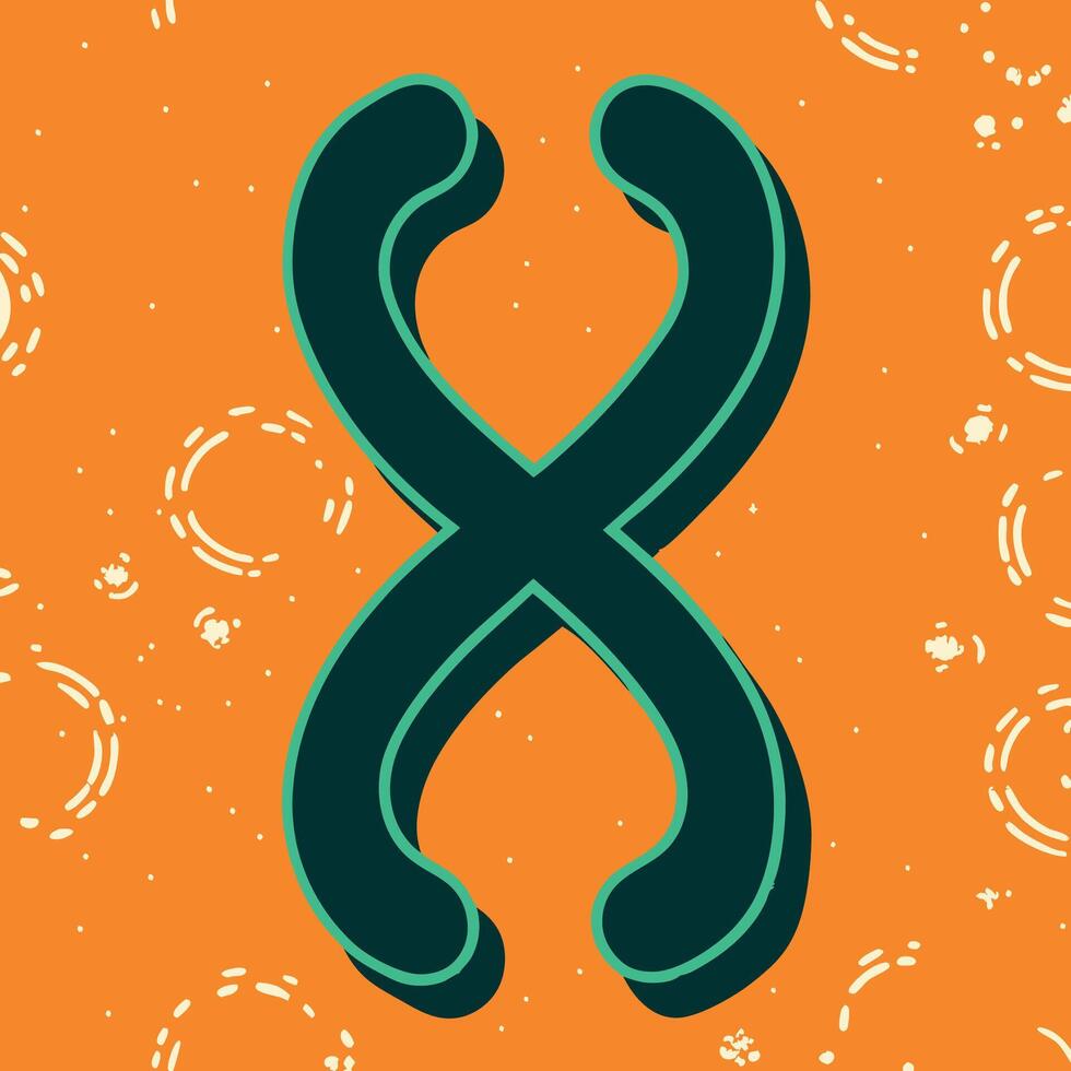 Abstract Number Eight Design Teal and Orange Graphic vector