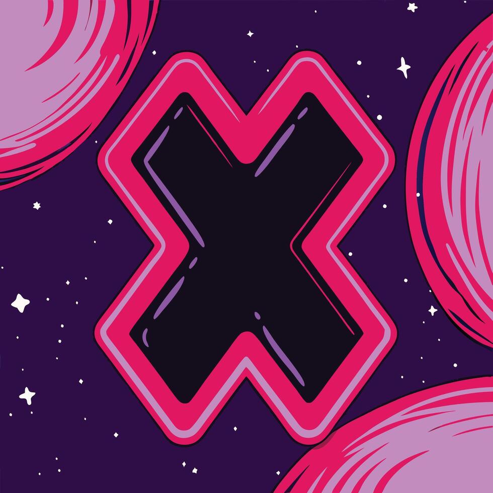 Cosmic X Abstract Art in Space vector