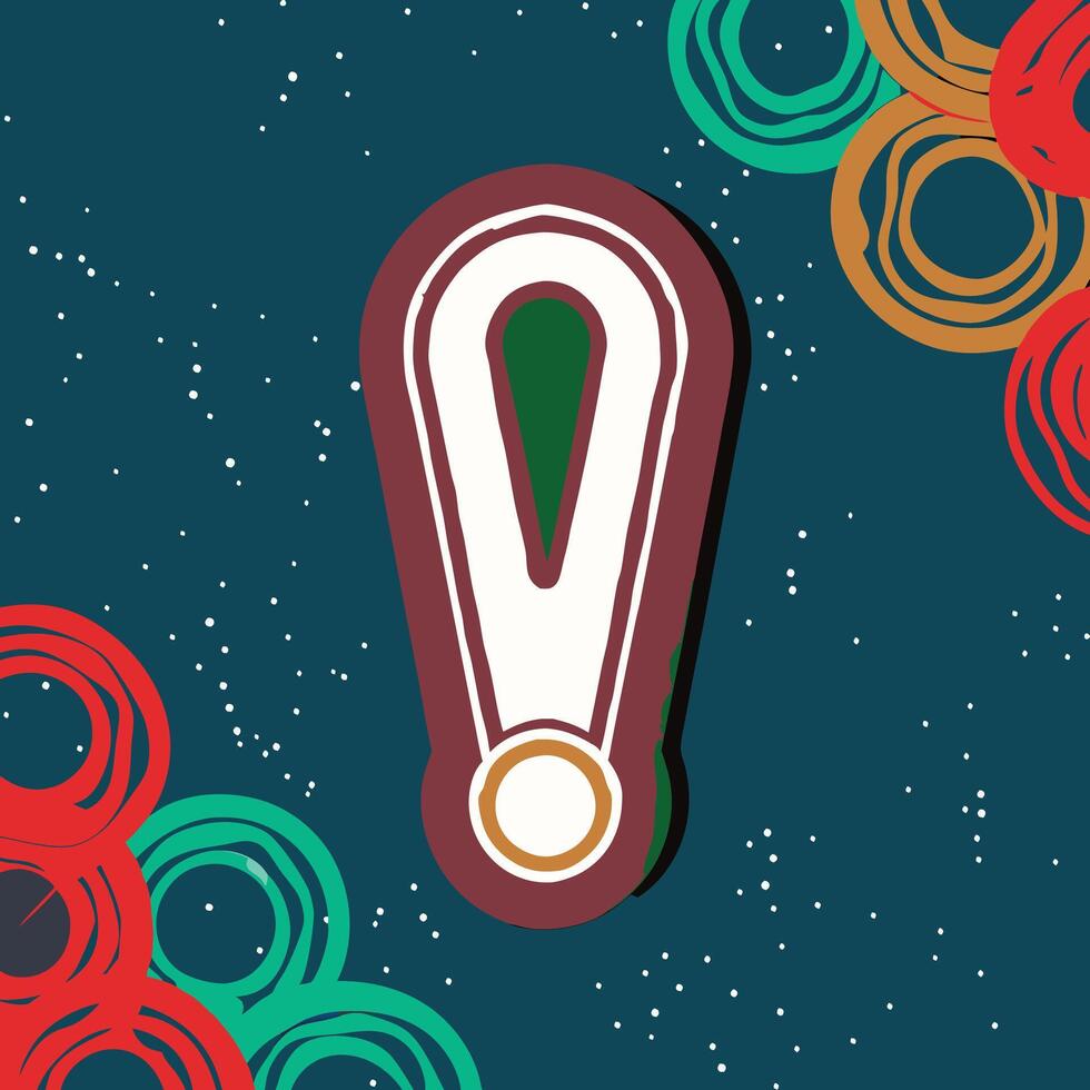 Abstract Exclamation Mark Design with Colorful Circles vector