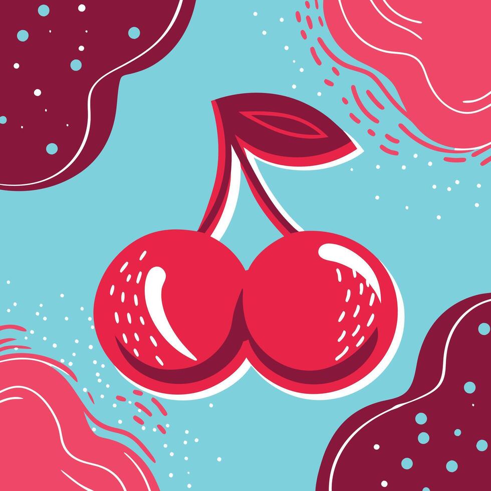 Sweet Cherry Fruit Abstract Design vector