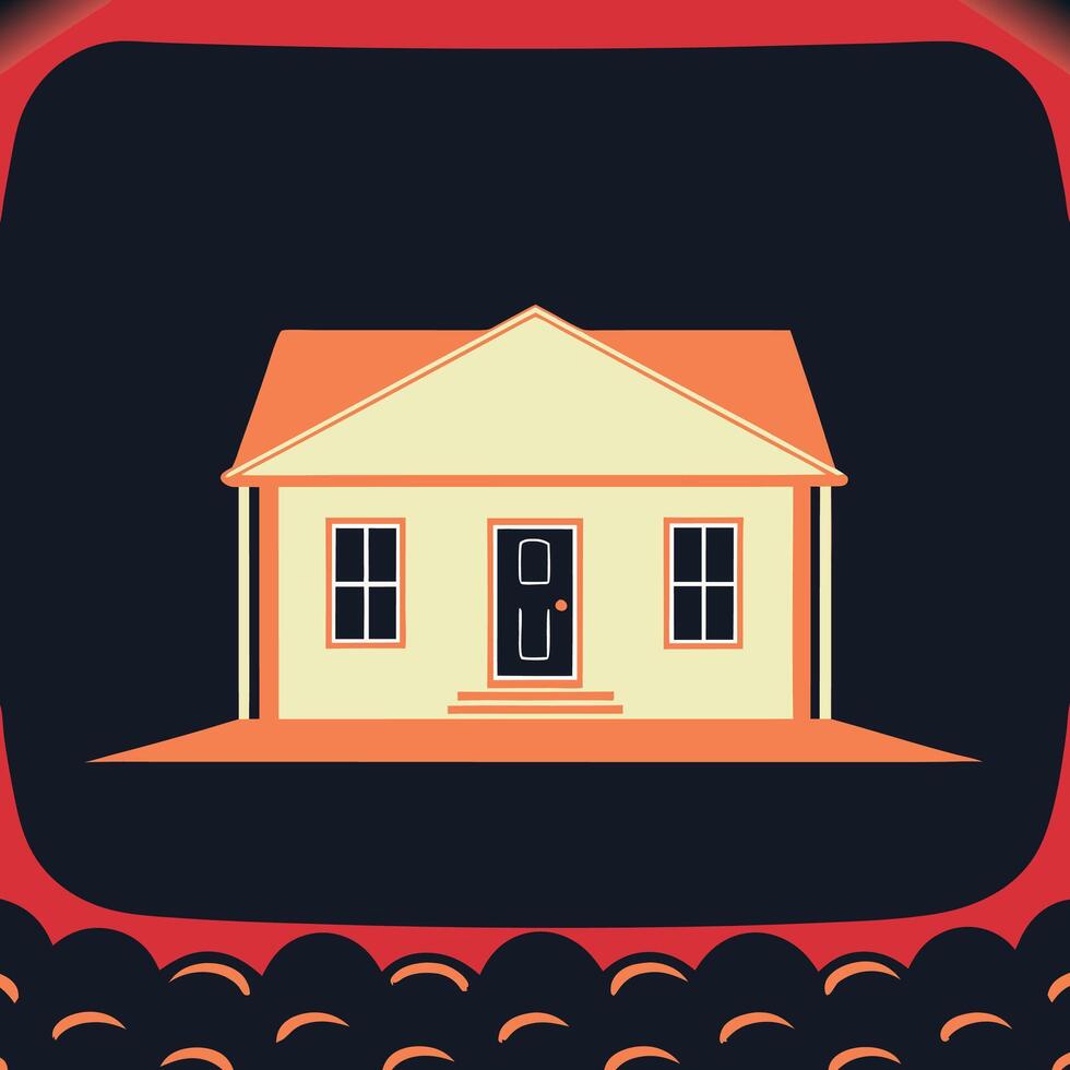 Simple House Illustration Home Design, Architecture, Real Estate vector
