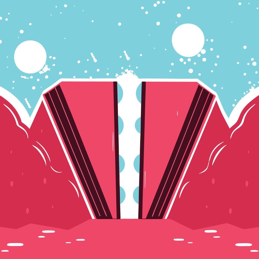 Abstract Pink Landscape with V Shaped Formation vector