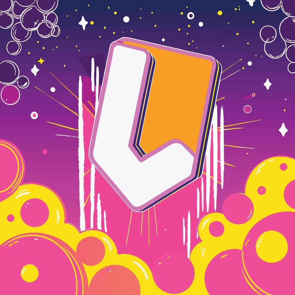 Abstract Bubble Burst Vibrant Colors, Dynamic Shapes, Playful Design vector