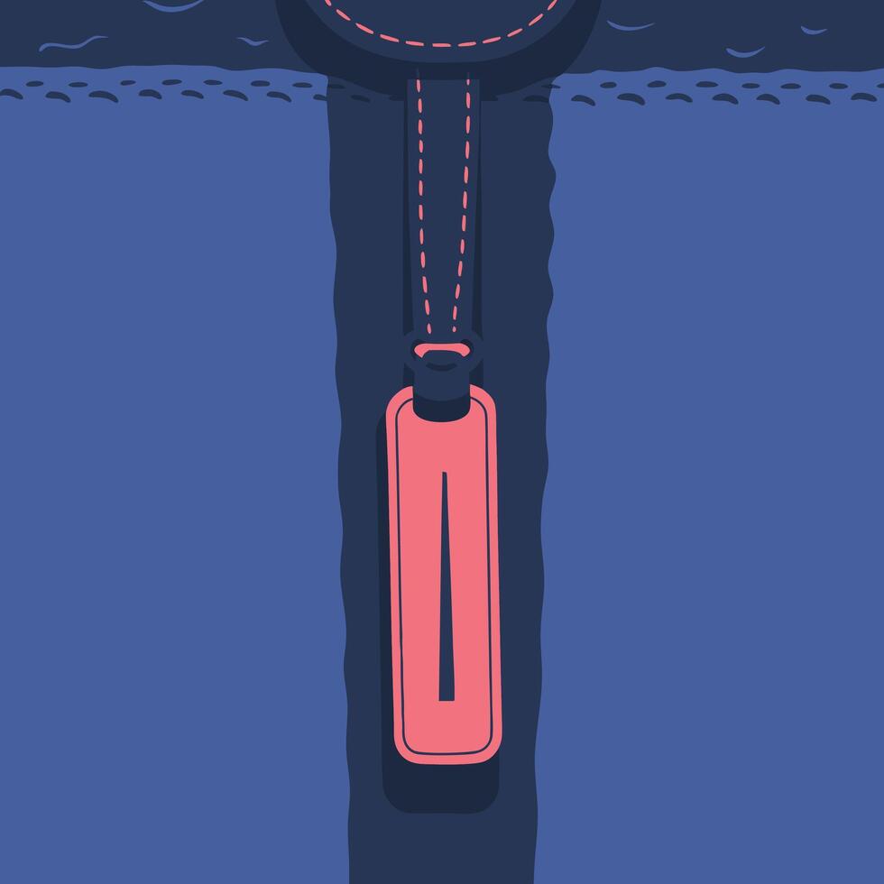 Zipper Close up Detail of a Fabric Zipper Pull vector