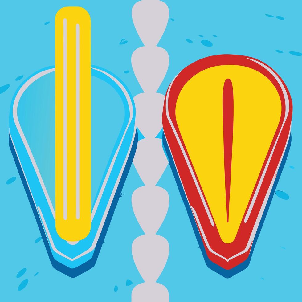Colorful Boats on Aqua Water vector