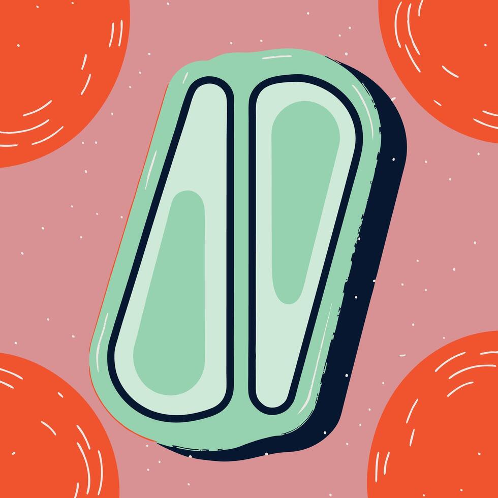 Abstract Green and Orange Shapes vector