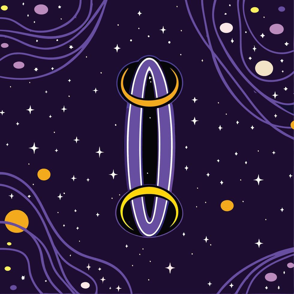 Cosmic Portal Celestial Artwork with Planets and Stars vector