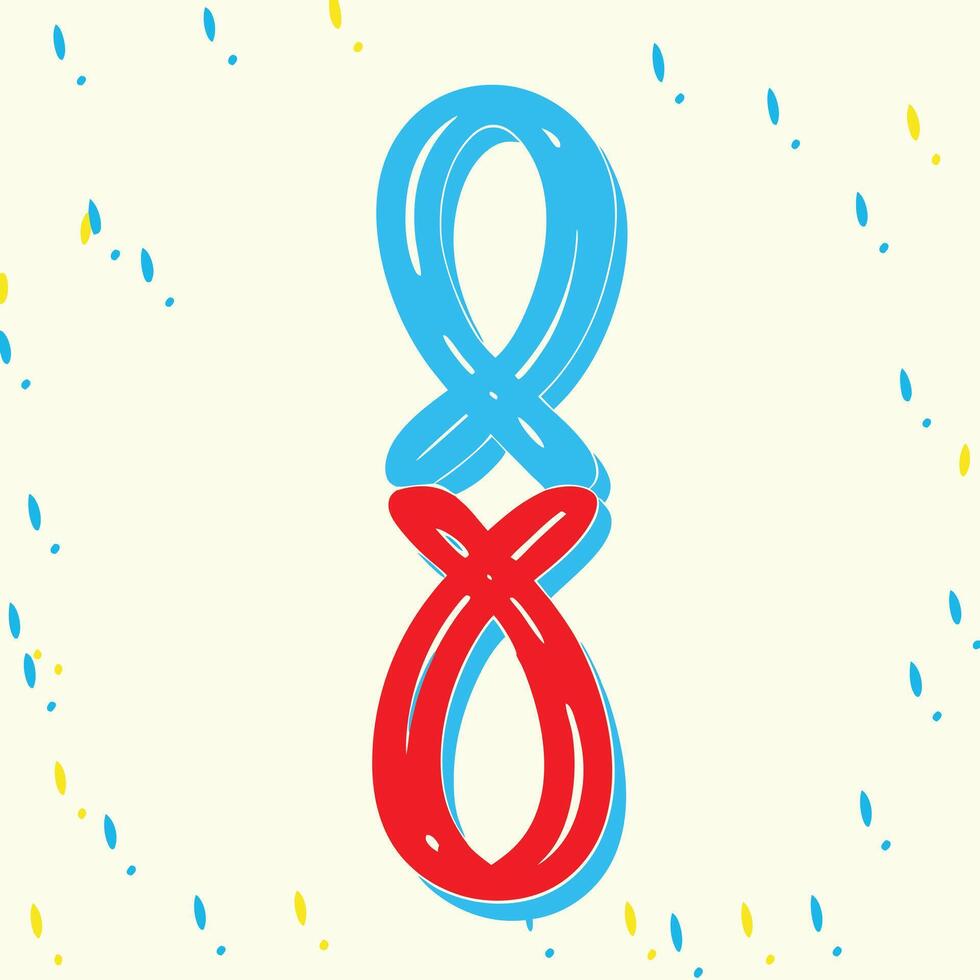 Abstract Intertwined Shapes Red and Blue Design vector