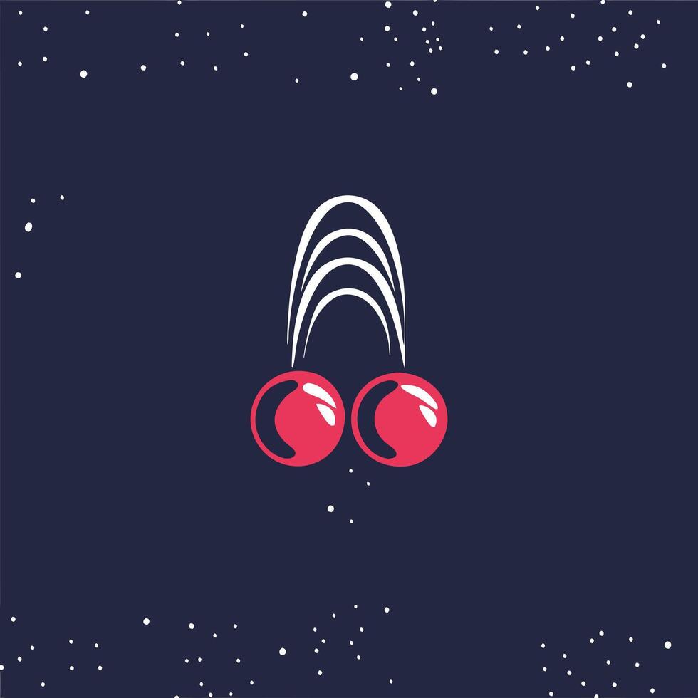 Abstract Cherry Design Red Circles and Arcs vector