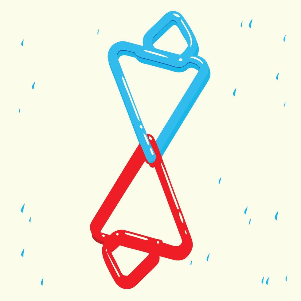 Abstract Interlocking Triangles Red and Blue Geometric Design vector