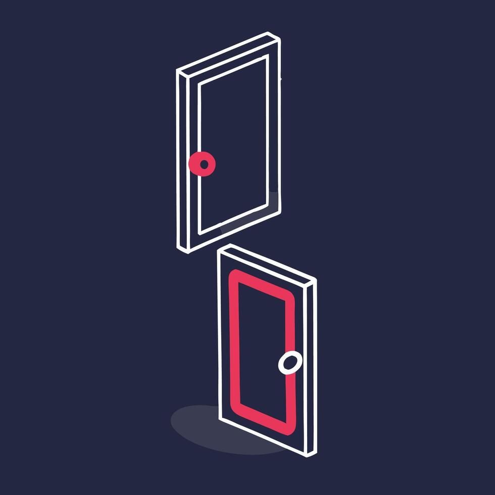 Open Doors Exploring Choices and Transitions vector