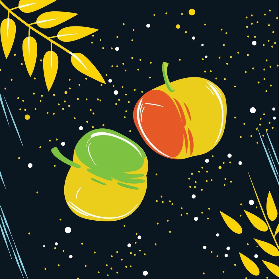 Abstract Fruit and Leaf Design vector