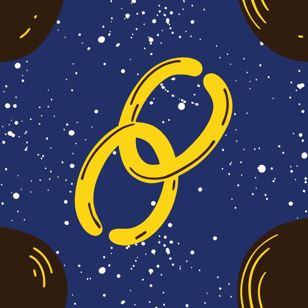 Cosmic Intertwined Rings Abstract Space Art vector