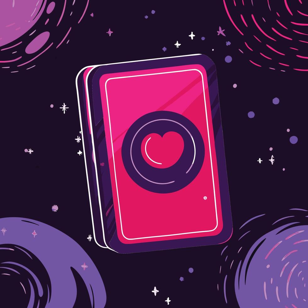 Cosmic Hearts A Digital Love Card vector