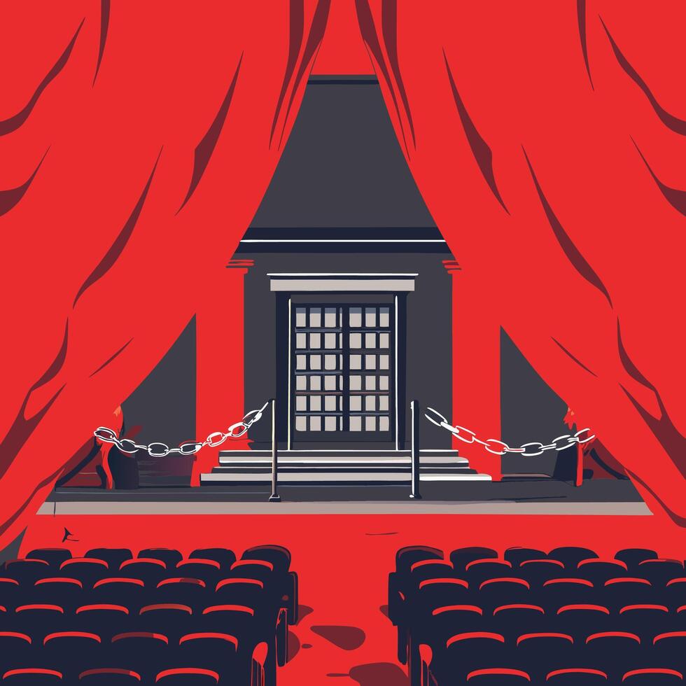 Restricted Access A Theater's Closed Doors vector