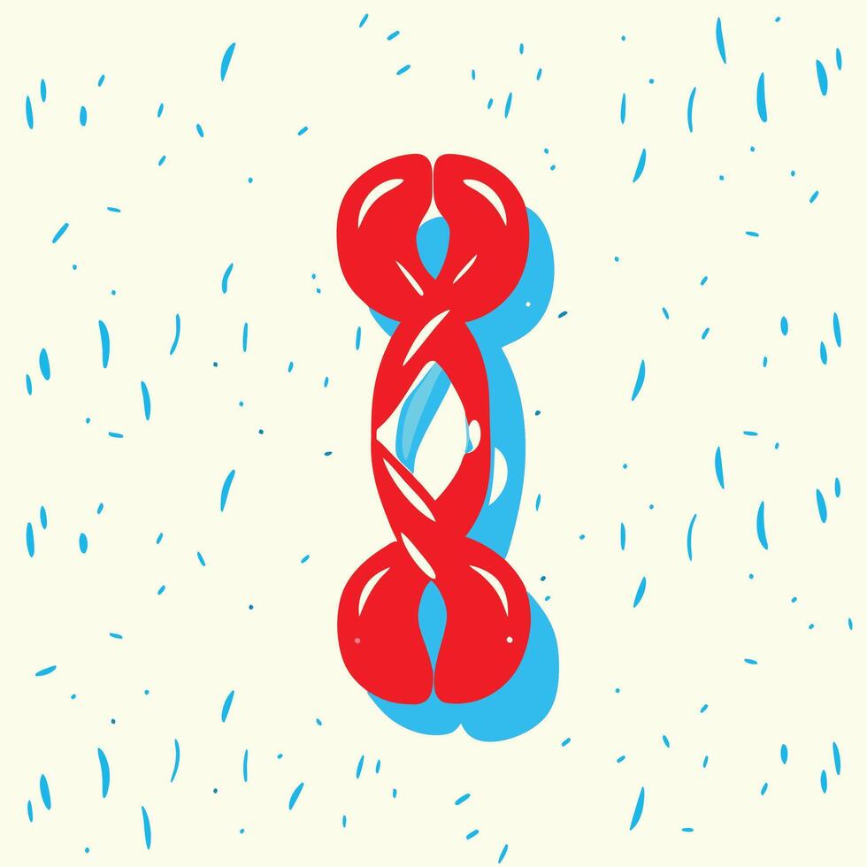 Abstract Red and Blue Twisted Design vector
