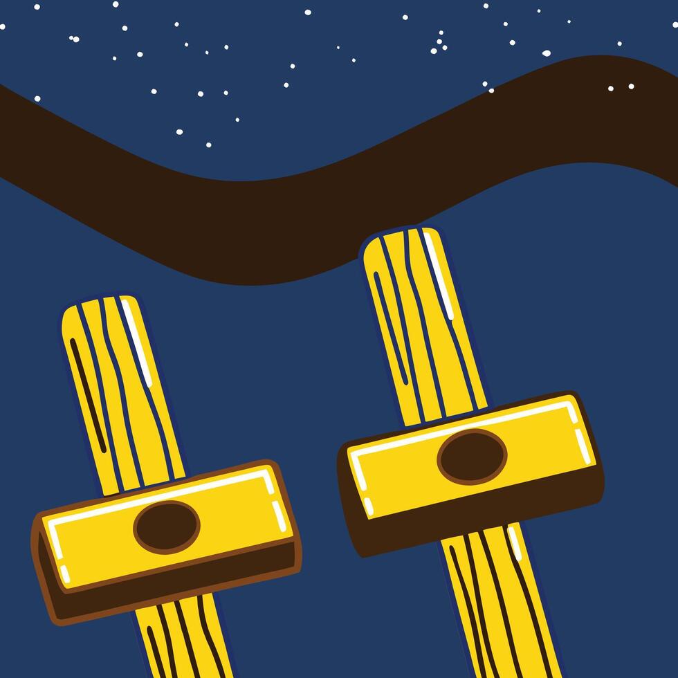Night Sky Abstract Art Yellow and Brown Hammer Design vector
