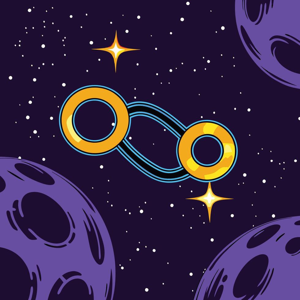 Cosmic Rings A Celestial Abstract vector