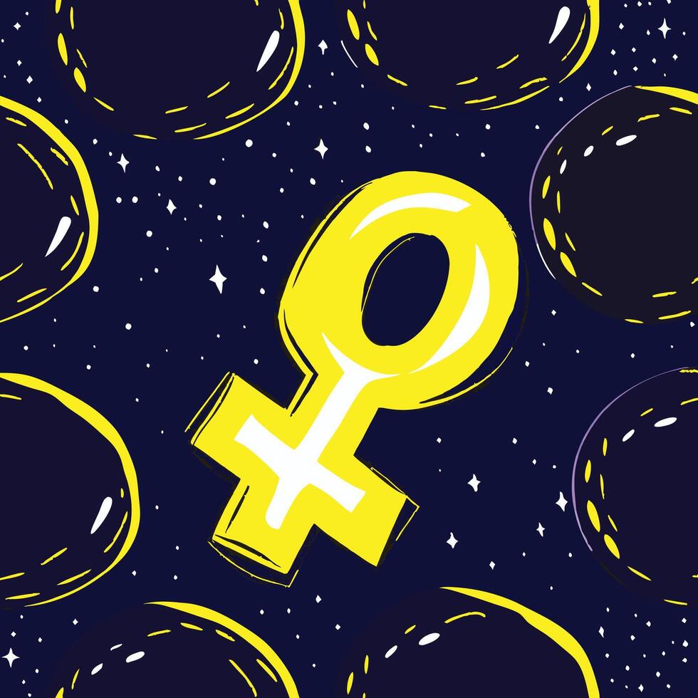 Cosmic Female Symbol Abstract Space Art vector