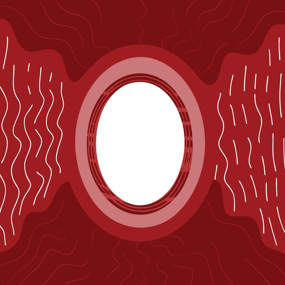 Abstract Red Background with Circular Frame vector