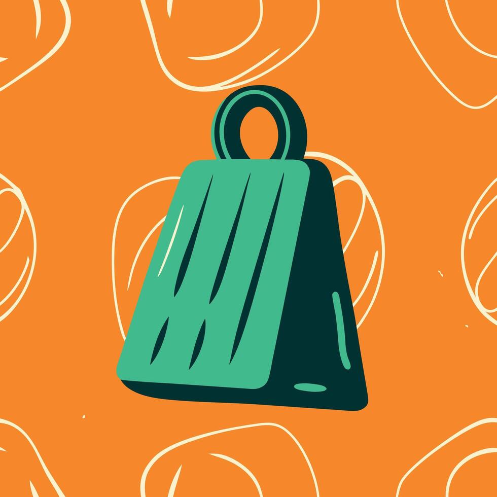 Teal Triangular Door Stop with Ring Handle vector