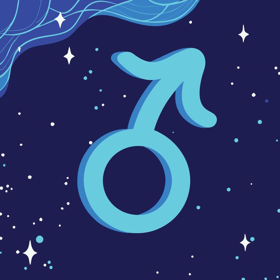 Celestial Male Symbol Abstract Art Design vector