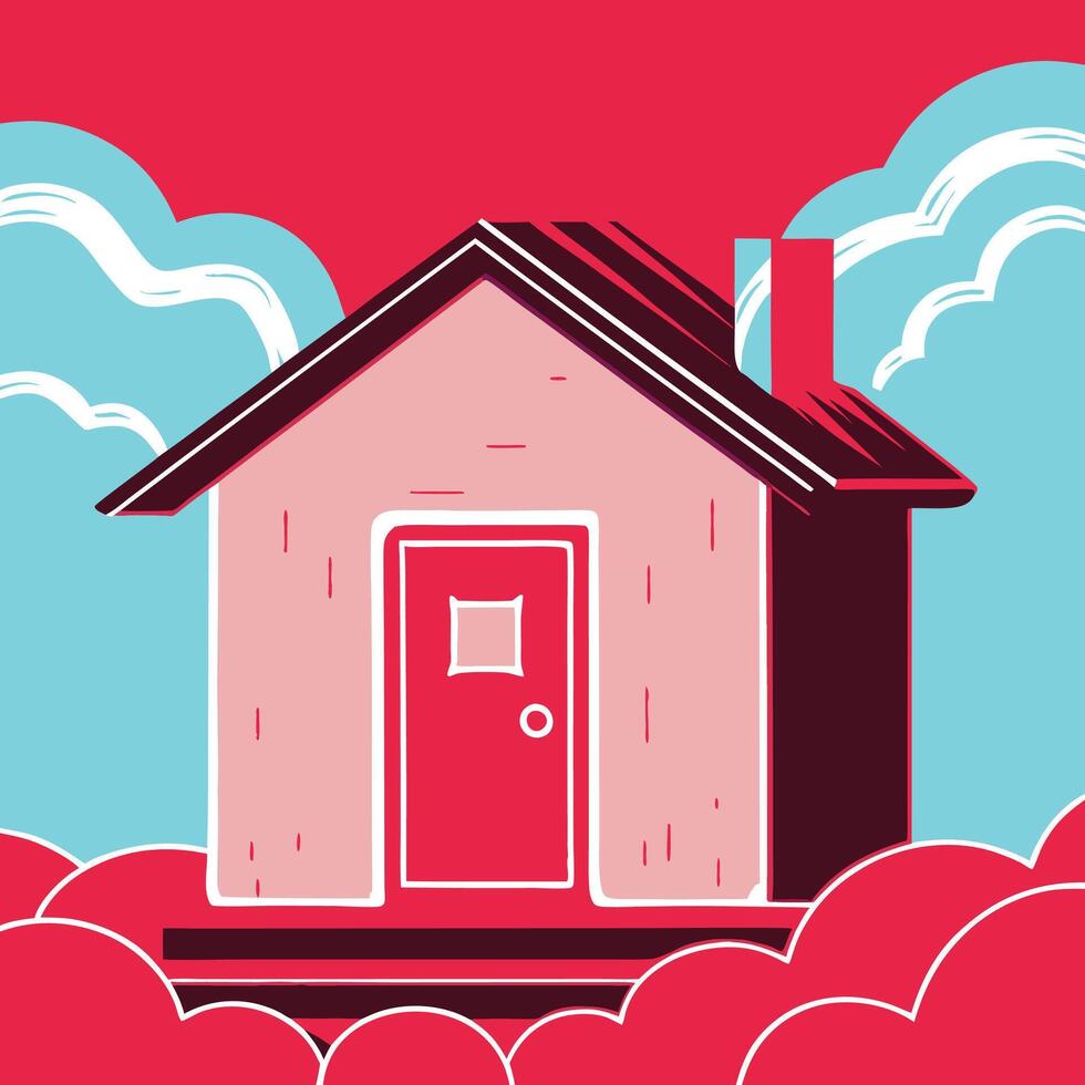 Dream House A Simple Home in the Clouds vector