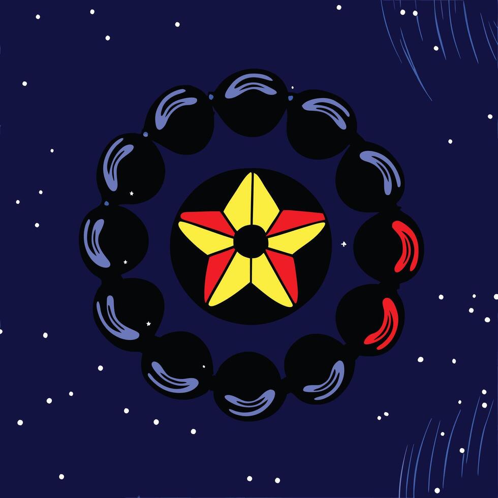 Cosmic Starburst Celestial Orb and Star Design vector