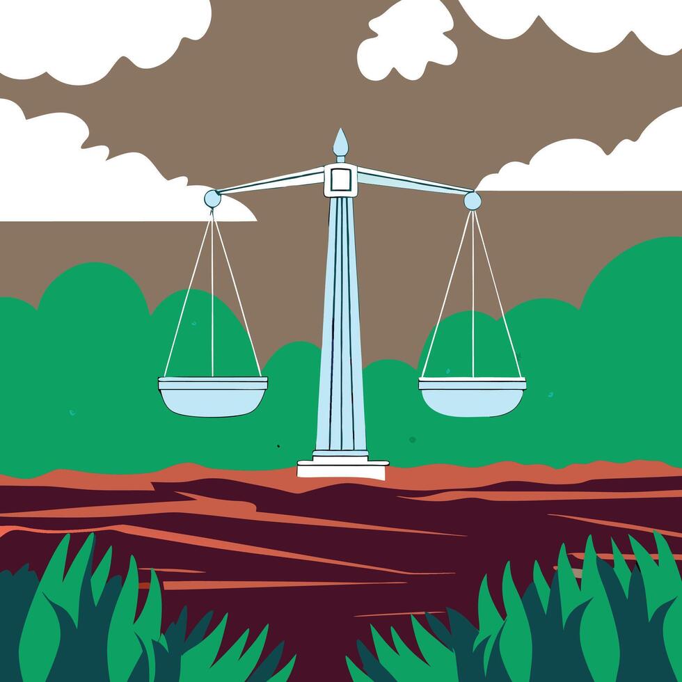 Scales of Justice Symbol of Balance and Fairness vector