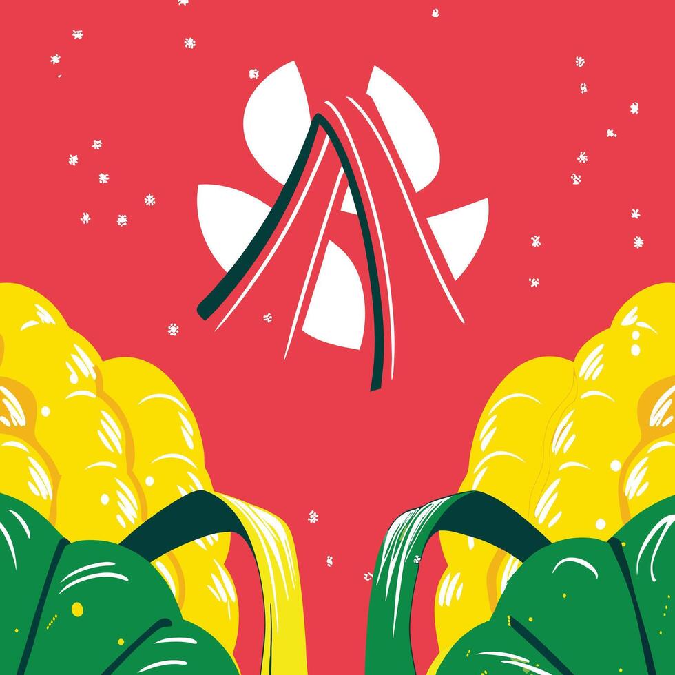 Abstract Cornfield Design Red, Yellow, and Green vector