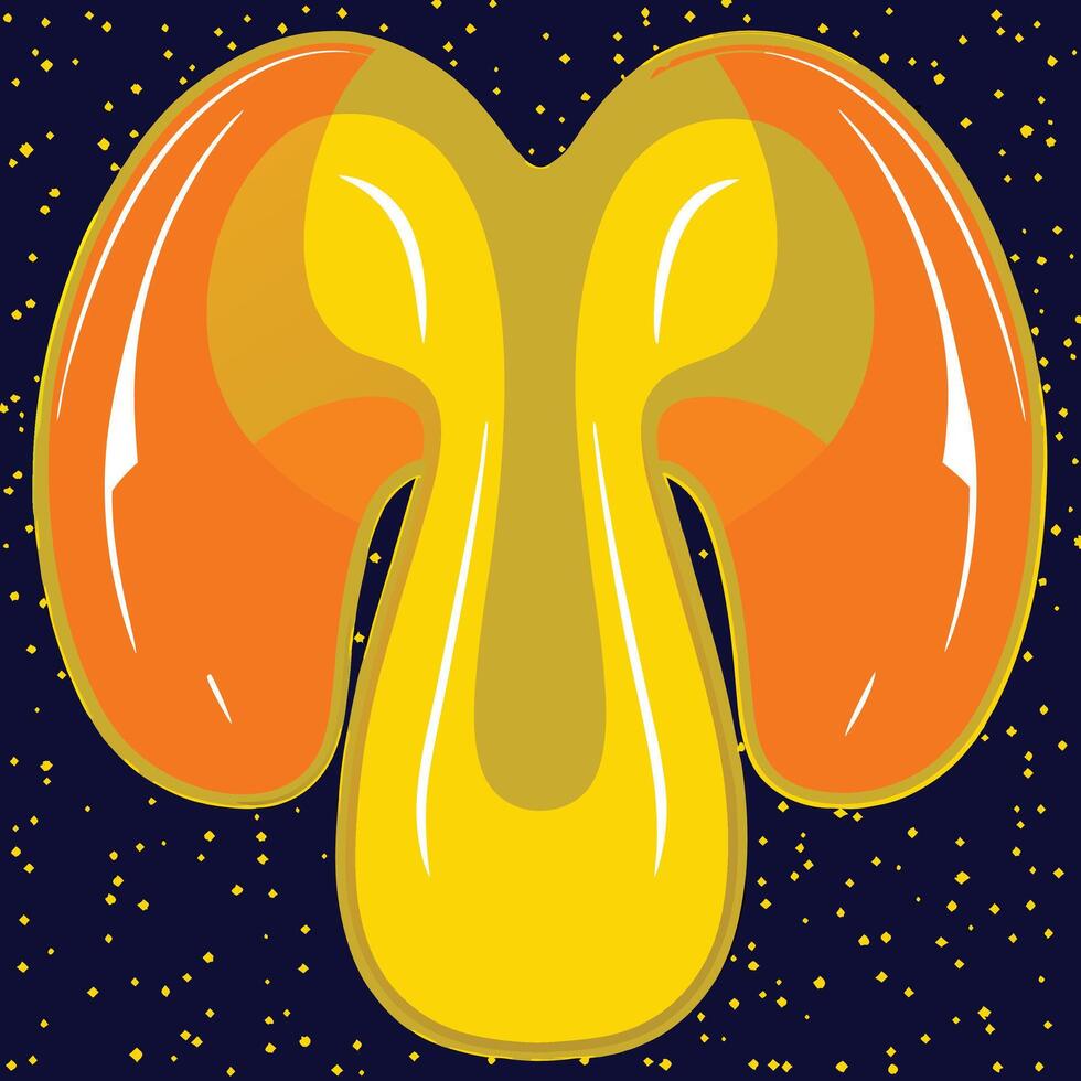 Abstract Cosmic Design Yellow and Orange Celestial Forms vector