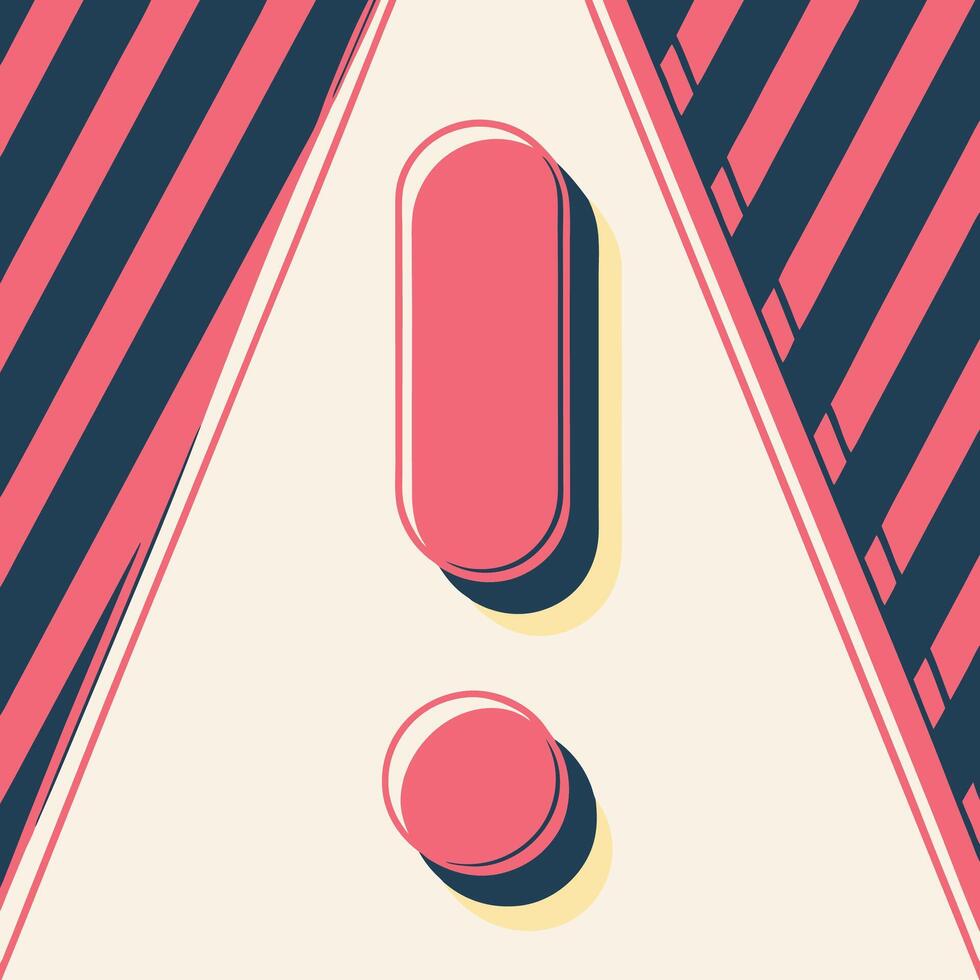 Abstract Alert Geometric Shapes and Warning Sign vector