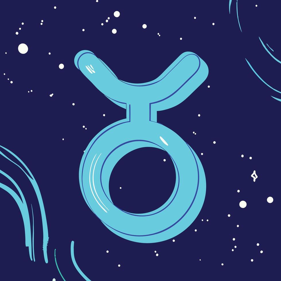 Taurus Zodiac Sign Celestial Symbol, Astrology vector