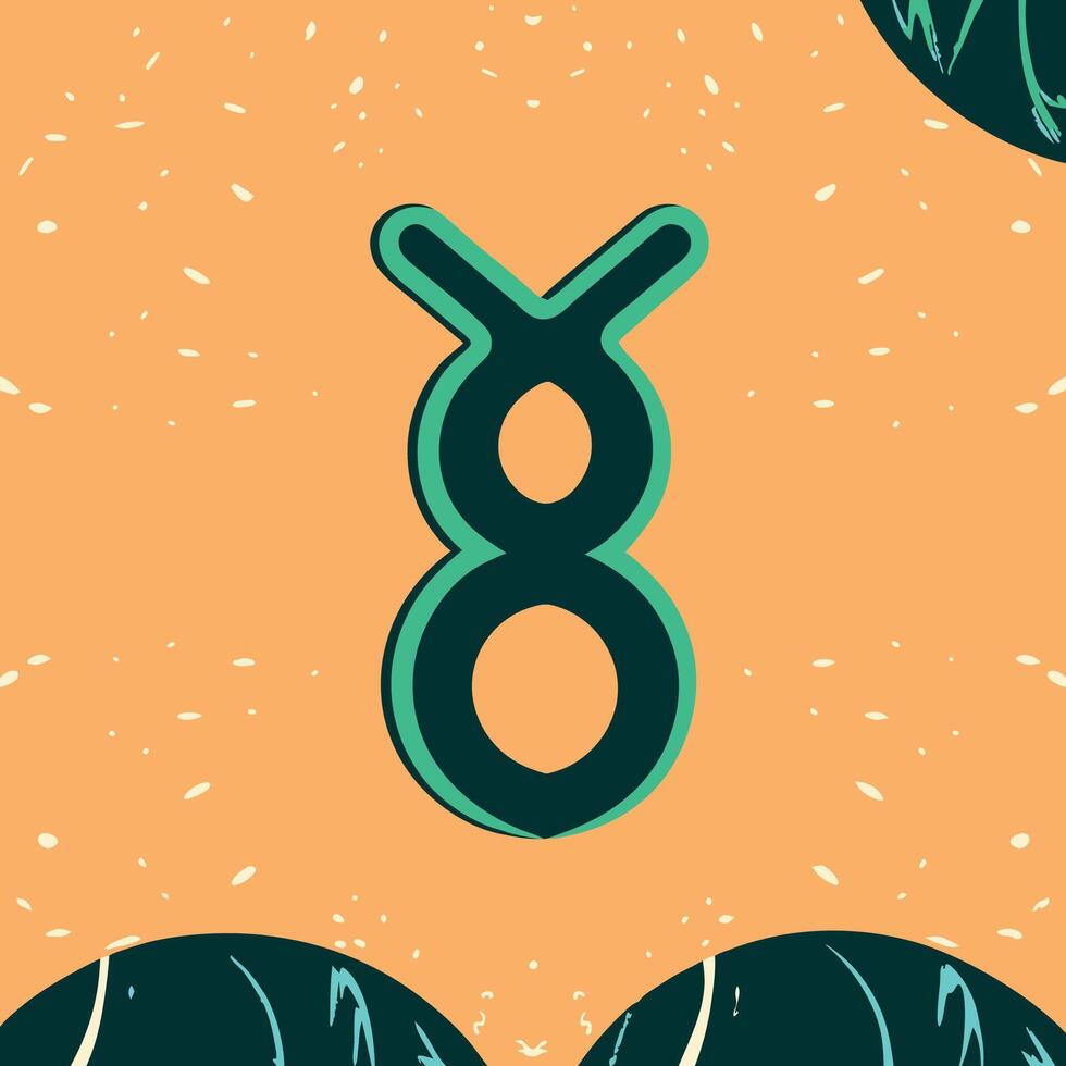 Abstract Symbol Design Teal and Orange vector